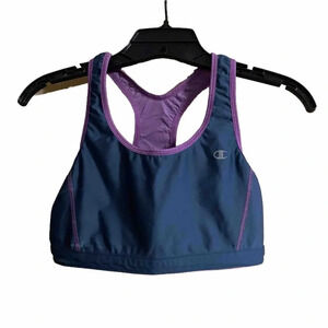 Champion Women's Vented Sports Bra, Purple/Pink Gray Size Small Medium